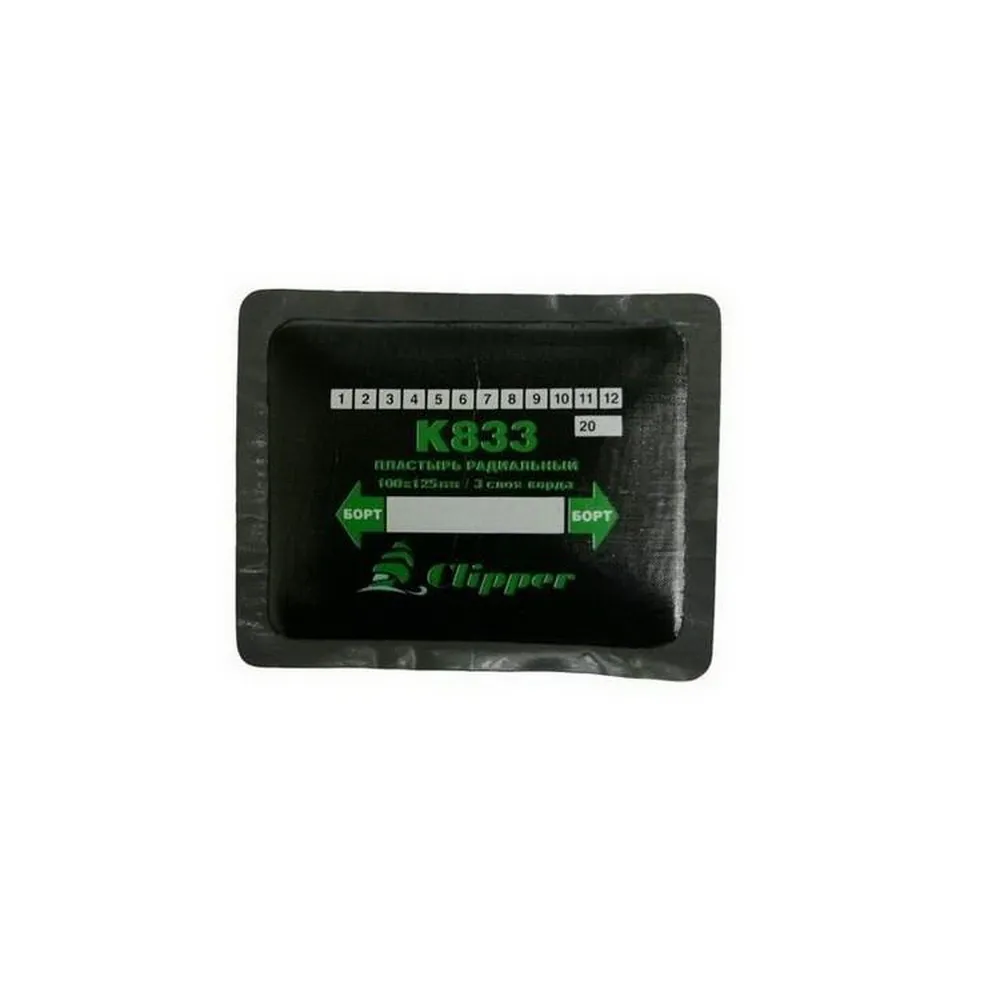 Пластырь радиальный кордовый 100x125 мм (1шт.) CLIPPER К833