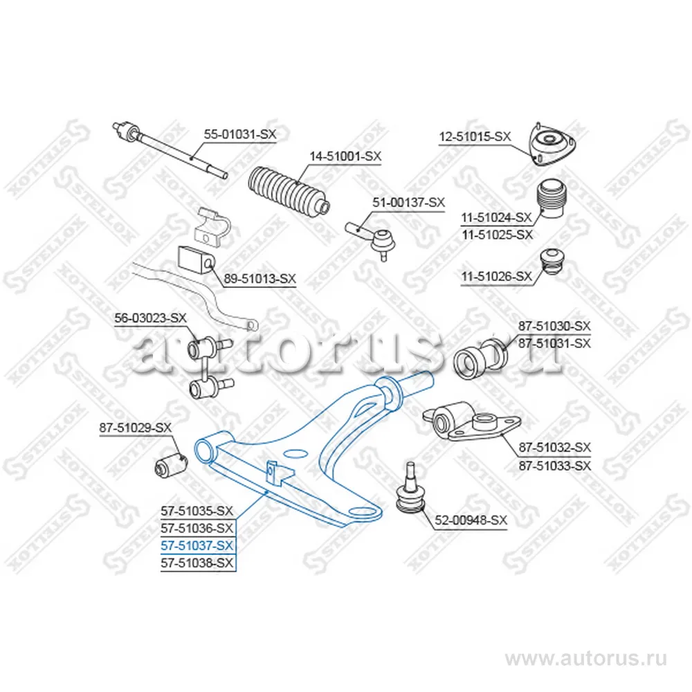 Рычаг л. Hyundai Sonata 95-98 (5751038_SX) STELLOX 5751037_SX