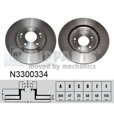 Диск тормозной передний NIPPARTS N3300334