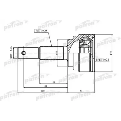ШРУС наружный 25x55x21 NISSAN ALMERA N16 (UKP) 03-06 PATRON PCV1408
