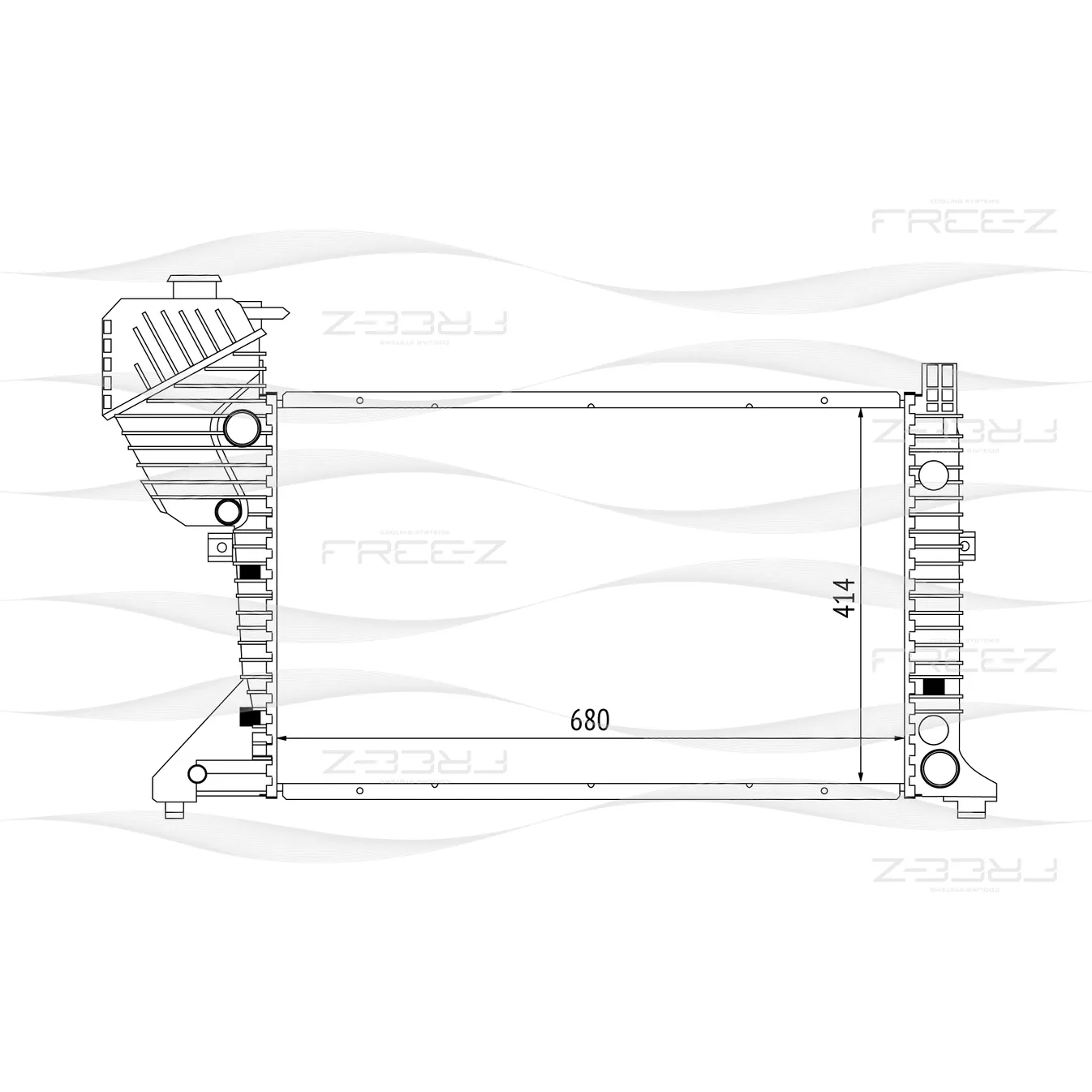 Радиатор охлаждения MERCEDES Sprinter W901-909 00-> FREE-Z KK0152