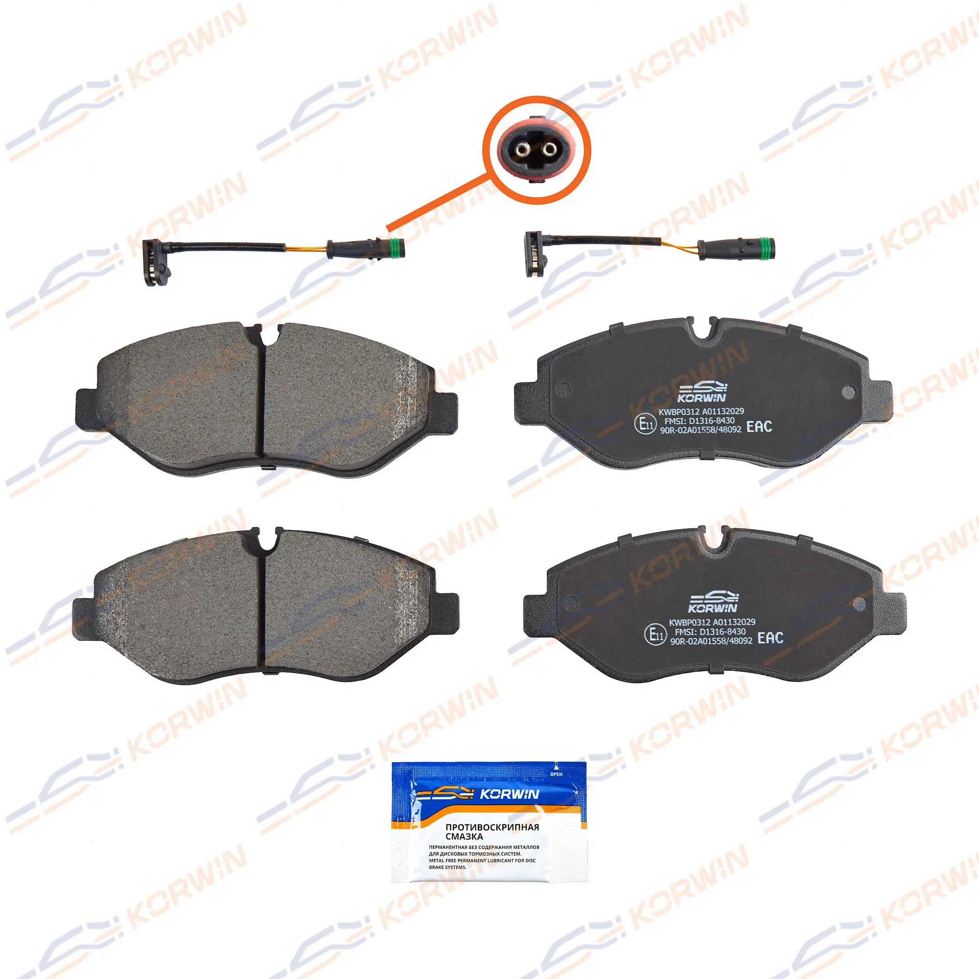 Колодки тормозные перед. Iveco Daily III-VI 99- KORWIN KWBP0312