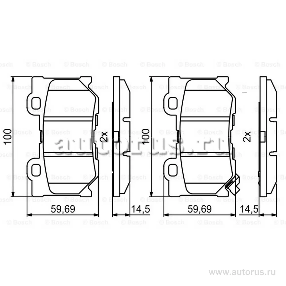 Колодки тормозные INFINITI FX35/37/50 08-/GS35/37/25 06- задние BOSCH 0986494863