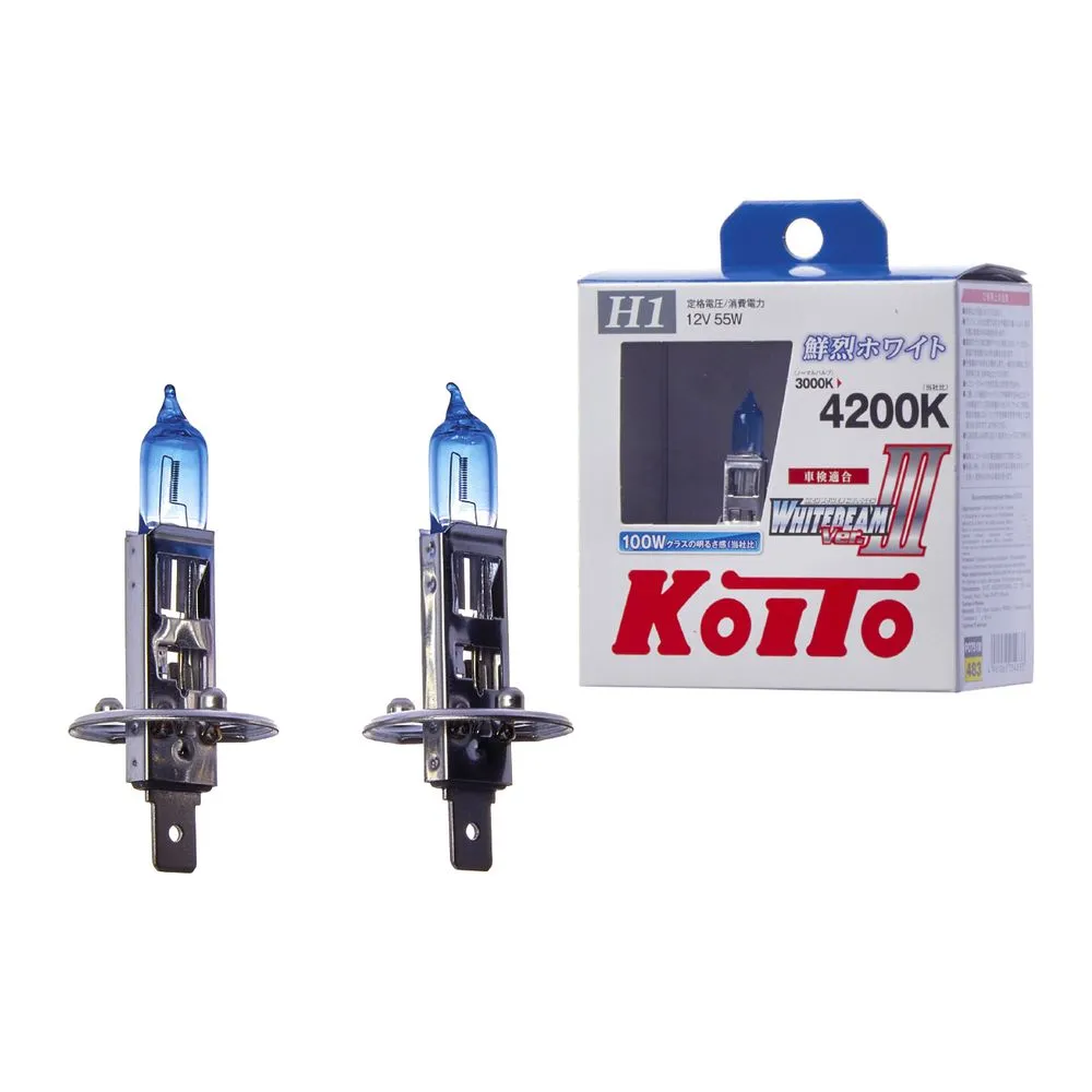 Лампа 12V H1 55W P14,5s 4200K KOITO Whitebeam 2 шт. картон P0751W