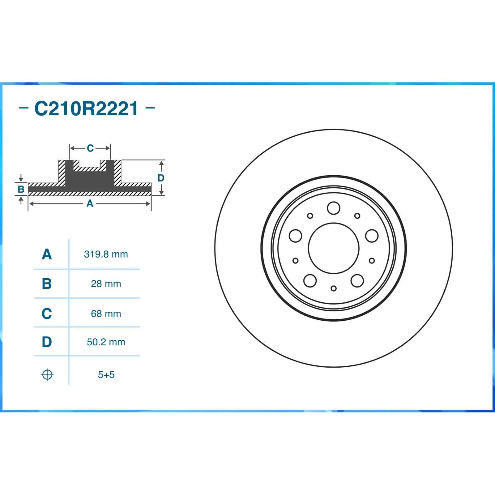 Диск тормозной передний CWORKS C210R2221