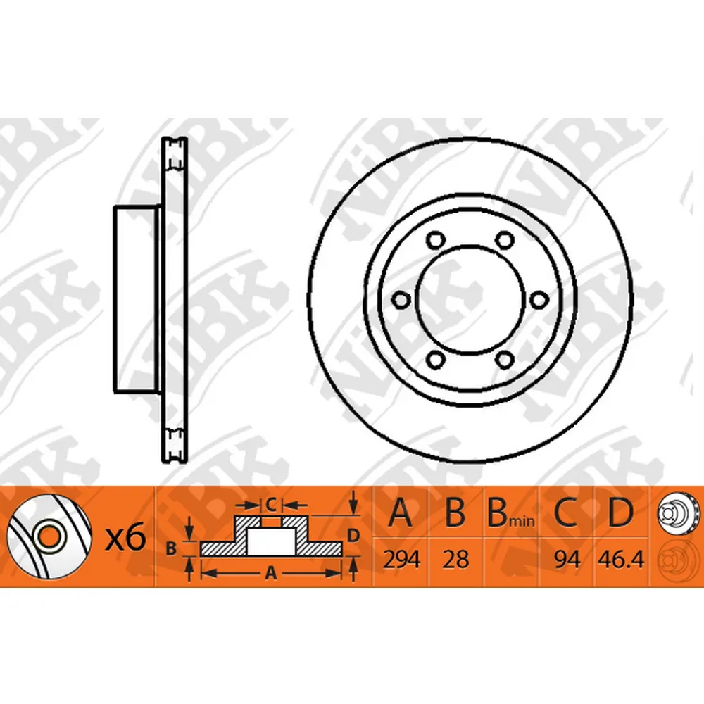 Диск тормозной передний MITSUBISHI L200 2006- NIBK RN1247