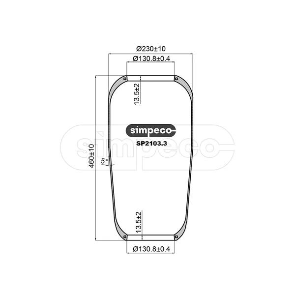 Пневморессора (баллон) IVECO о.н.98478799 (SP2103.3011) SIMPECO SP2103.3011