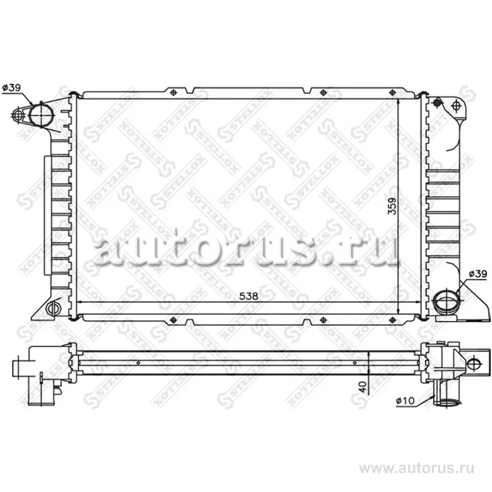 Радиатор Ford Transit 2.5TD 94-00 STELLOX 1025188_SX