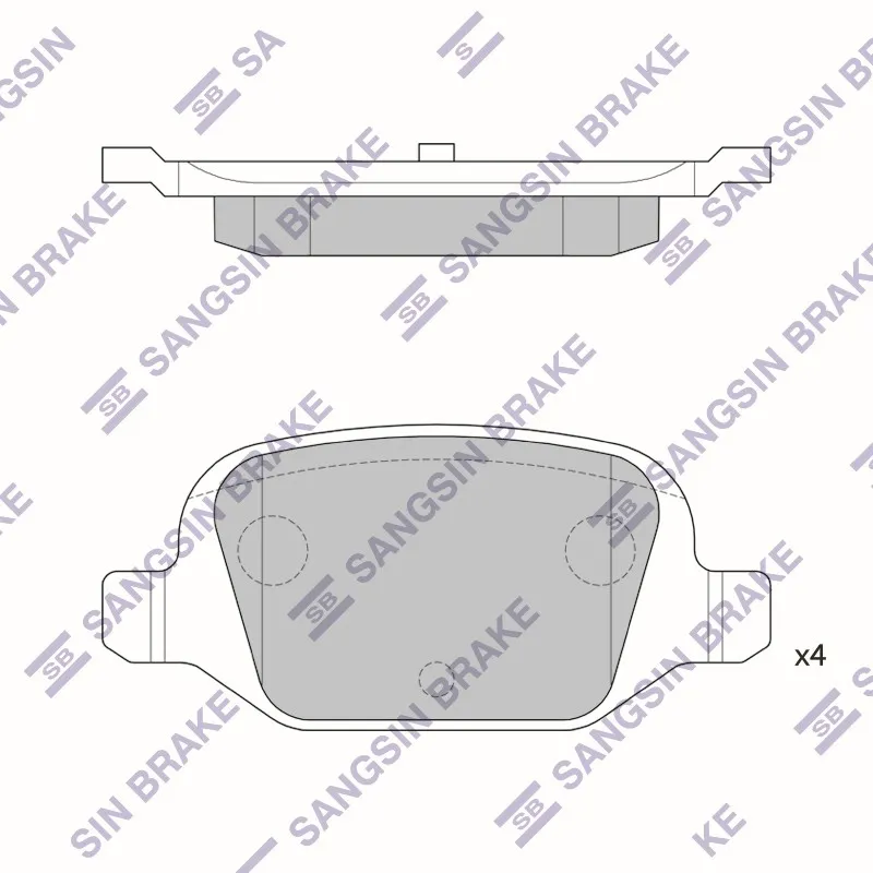 Колодки задние LADA Vesta, Vesta SW, Xray, Granta sport, Kalina s SANGSIN BRAKE SP1823