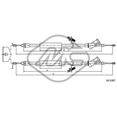 Трос ручника FRD FOCUS II ALL (DRUM BRAKE) Metalcaucho 81828