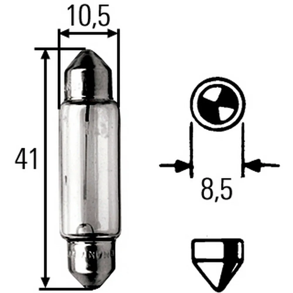 Лампа 24V R10W 18W SV8,5-8 HELLA 1 шт. картон 8GM 002 091-241