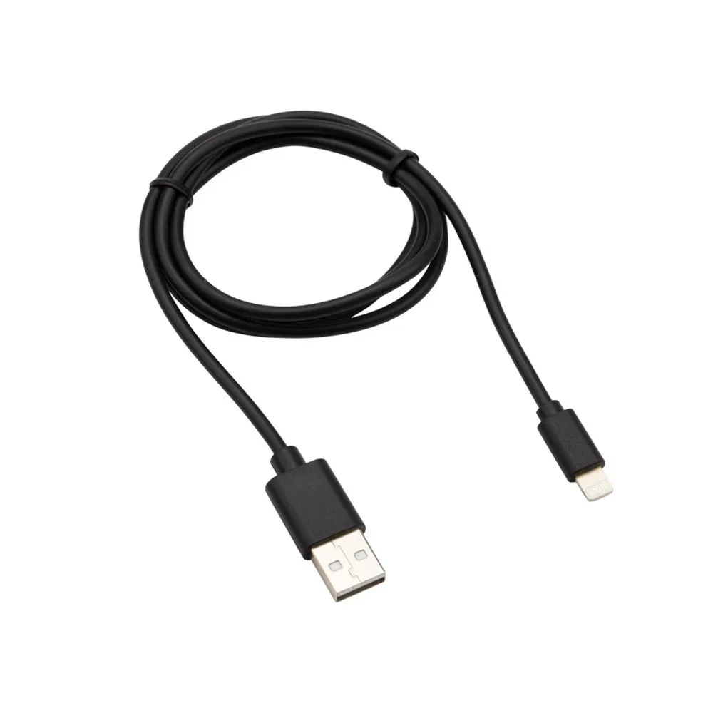 Кабель USB-Lightning 2.1 А, 1 м, черный ПВХ,...