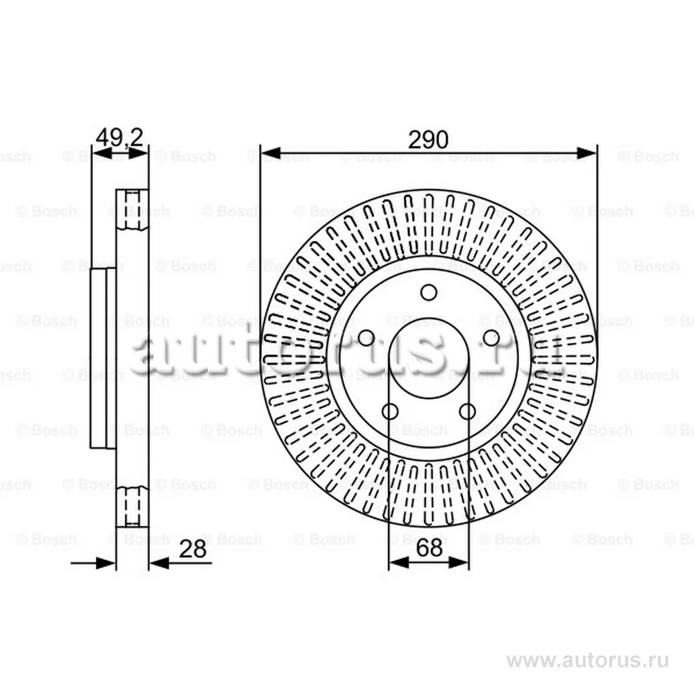 Диск тормозной BOSCH 0986479V48