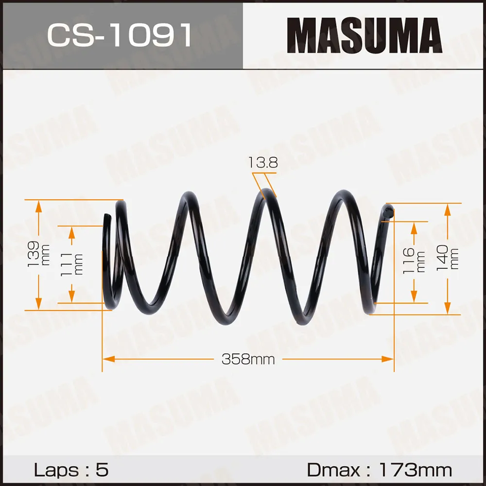 Пружина подвески MASUMA CS1091
