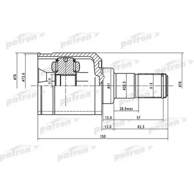 ШРУС внутренний правый 27x41x30 MITSUBISHI LANCER CS9A PATRON PCV1515