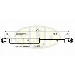 АМОРТИЗАТОР БАГАЖНИКА OPL VECTRA B 98-04/02 600N L470/182MM G.U.D GGS020395