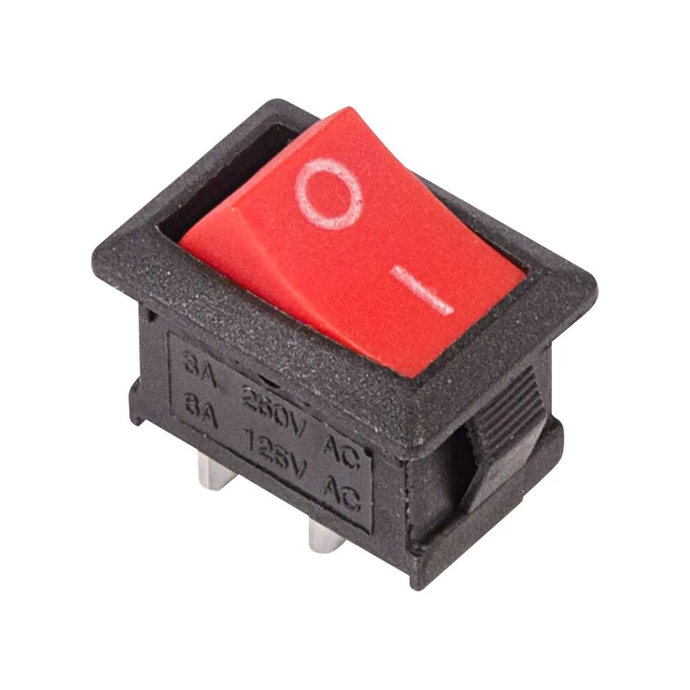 Выключатель клавишный 250V 6А (2с) ON-OFF красный Mini (RWB-201, SC-768) REXANT 36-2111