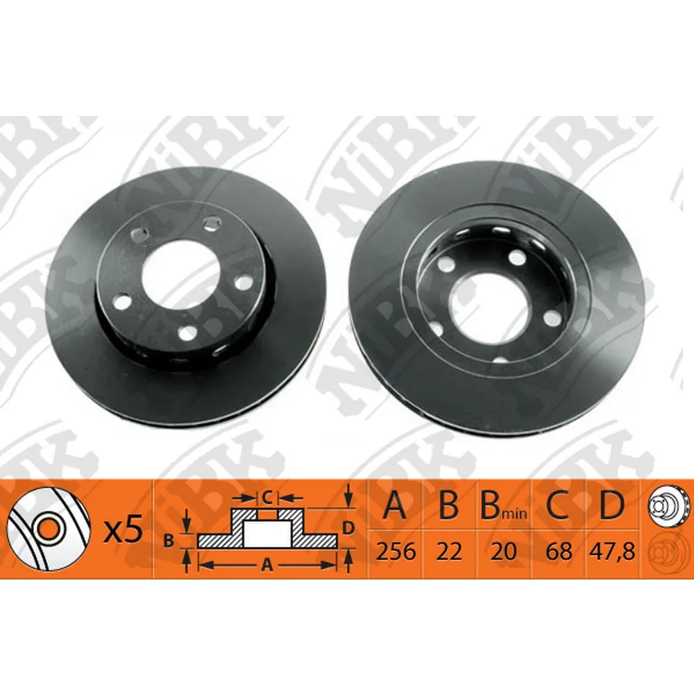 Диск тормозной задний AUDI A4(B5) QUATTRO/VW PASSAT B5 4MOTION /VENT D=2 NIBK RN1163