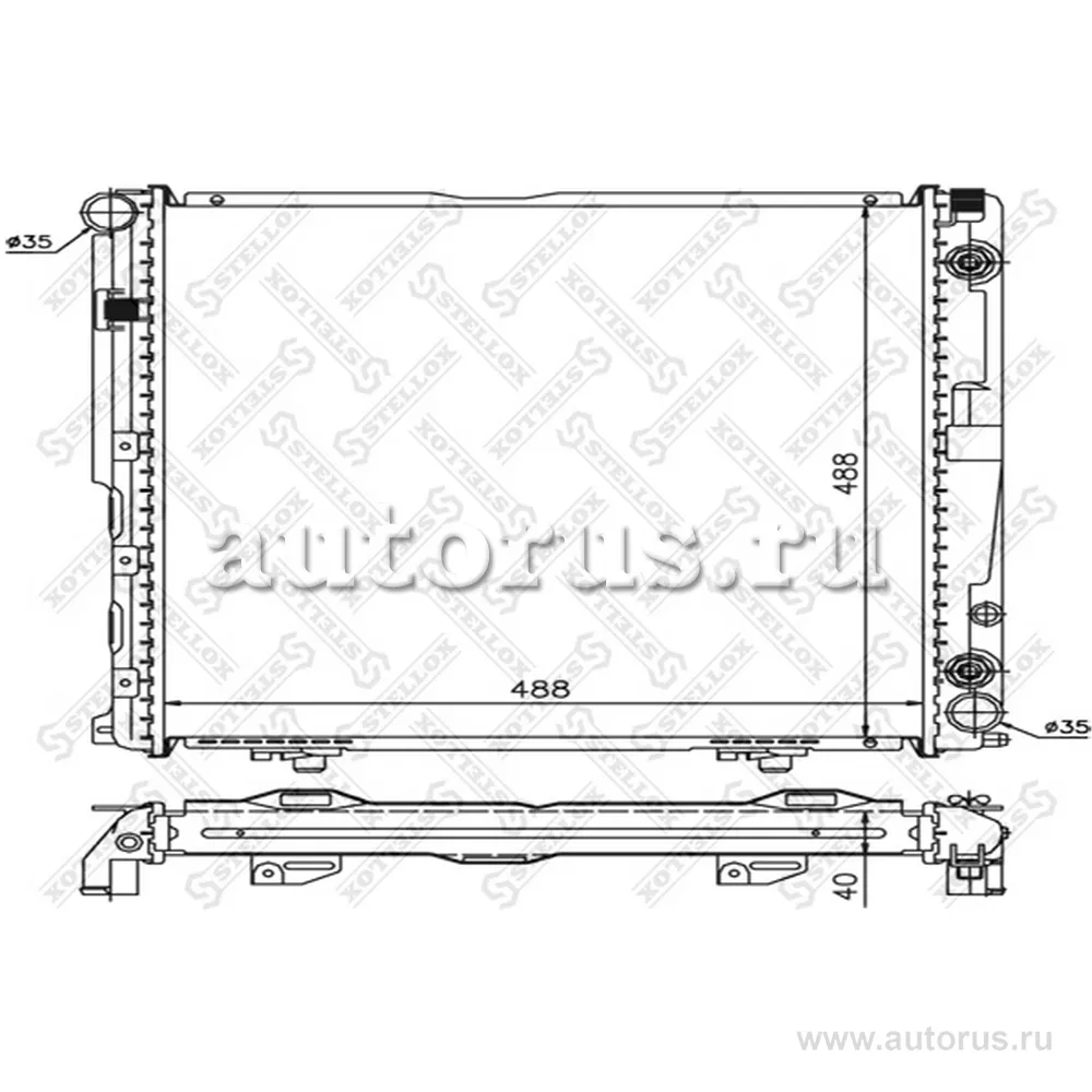 Радиатор системы охлаждения с AC АКПП MB W124 2.0/2.2 16V 92> STELLOX 10-25924-SX