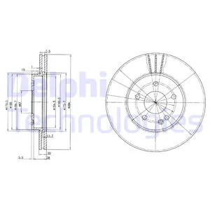 Диск тормозной передний MB W202 /VENT D=284MM DELPHI BG2768