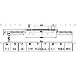 Диск тормозной передний HONDA CR-V 12-> BLITZ BS0497