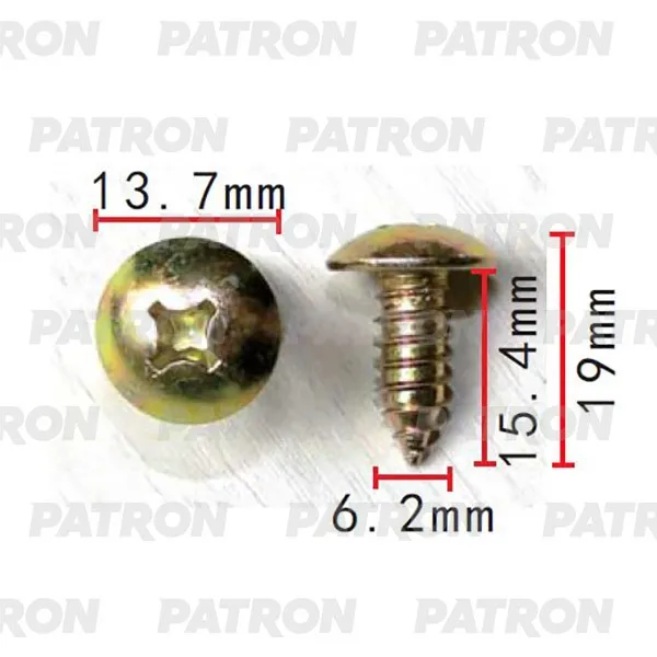 Саморез Применяемость: Саморез 6.2x19mm универсальный PATRON P372258