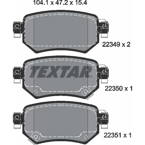 Колодки задние TEXTAR 2234901