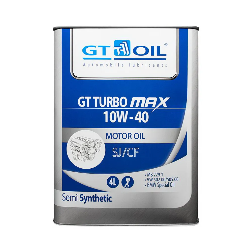 Масло моторное GT OIL GT Turbo Max 10W-40 полусинтетическое 4 л 8809059408636.