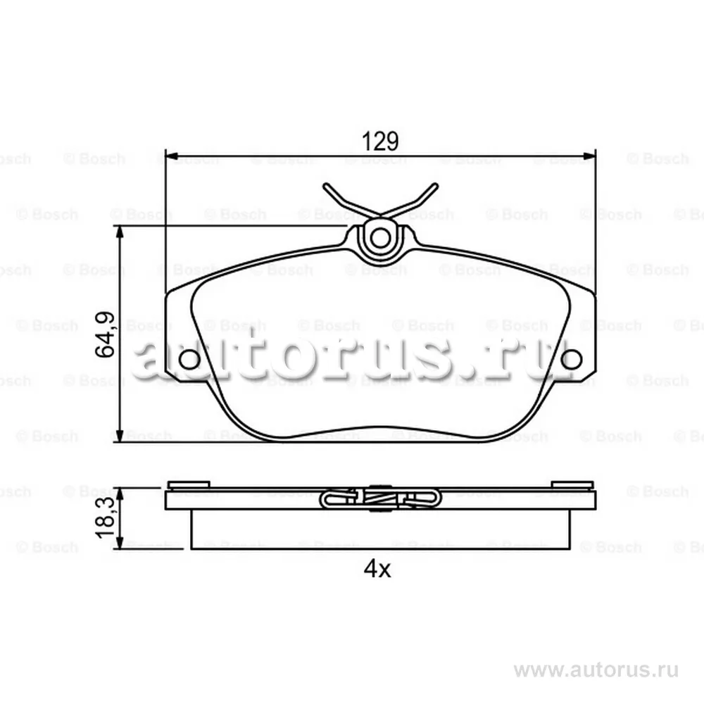К-кт колодок дисковых VOLVO 740 83-92, 760 84-92, 940 90-95, 940 II 94-98, 960 90-94, 960 II 94-96, BOSCH 0986424016
