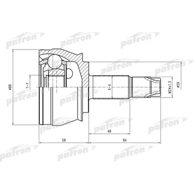 ШРУС наружн к-кт 25x58.8x25 ALFA ROMEO:156 97-00, LANCI PATRON PCV1245