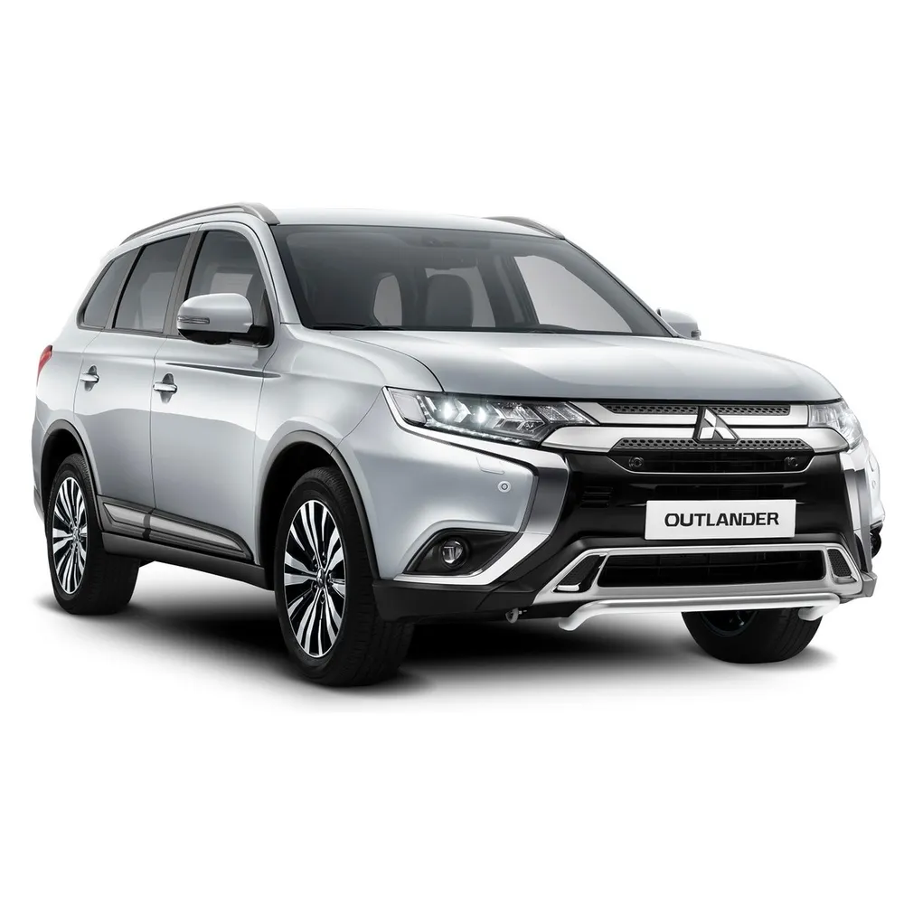 Защита переднего бампера d42 волна короткая Rival для Mitsubishi Outlander III рестайлинг 2015-2018 2018-н.в., нерж. сталь, R.4010.001