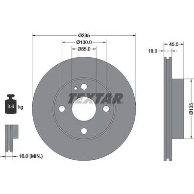 Диск тормозной передний стандартный FORD AUSTRALIA/MAZDA TEXTAR 92061500