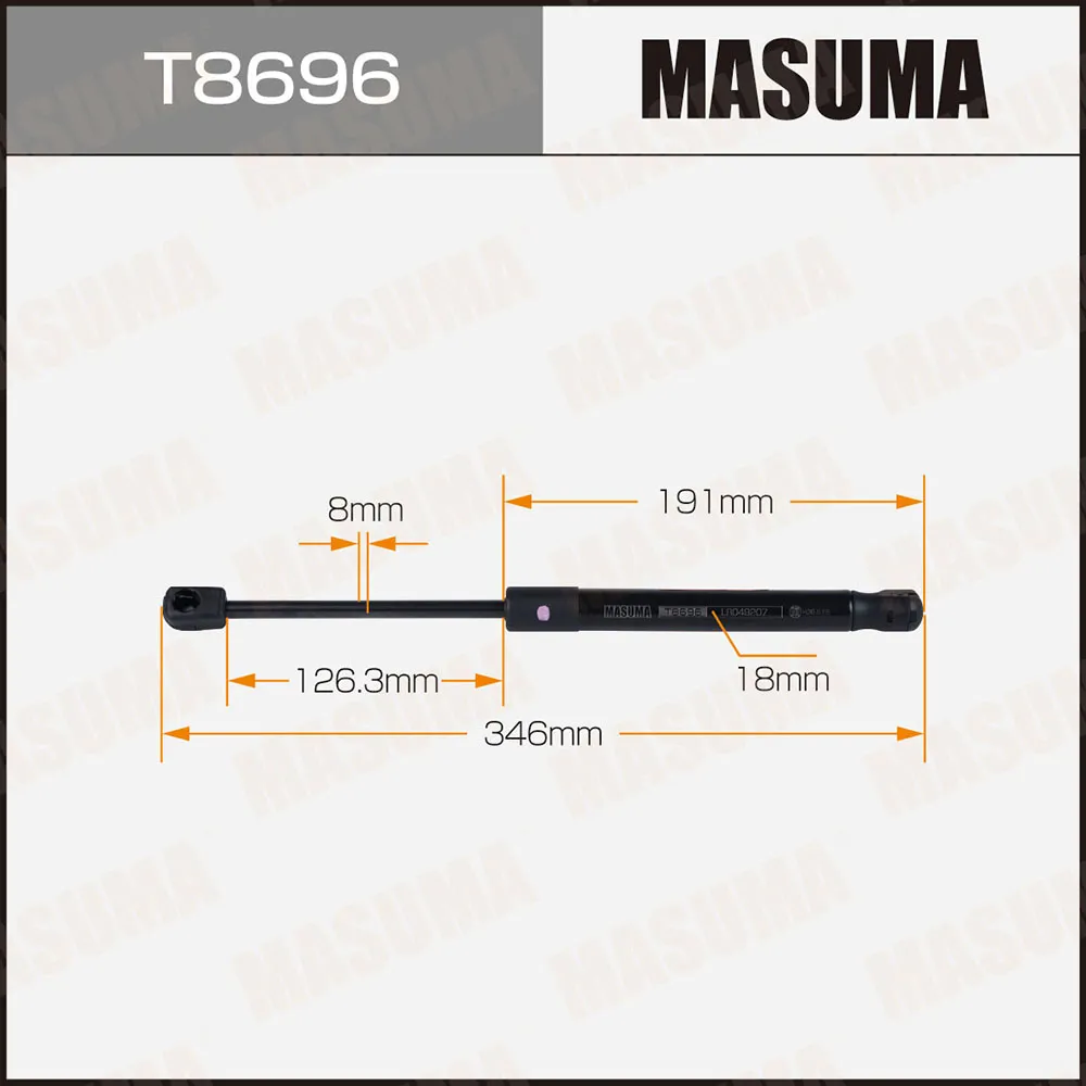 Упор капота газовый MASUMA T8696