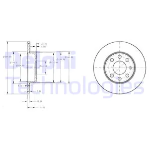 Диск тормозной передний OPEL CORSA C /D=240MM DELPHI BG3567
