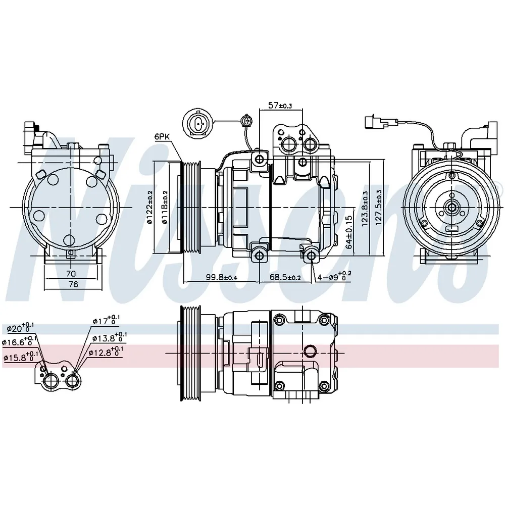 Компрессор кондиционера hyundai tucson, kia sportage 2.0crdi 04-10 HYUNDAI TUCSON NISSENS 89265
