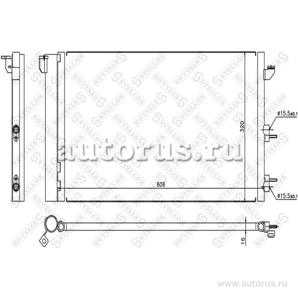 Радиатор конд. Fiat Panda all 03 STELLOX 1045087_SX