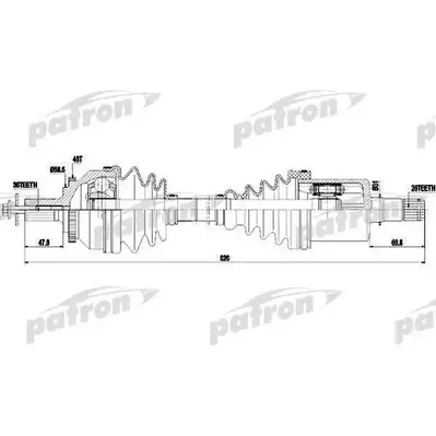 Полуось передняя левая 36x525x26 ABS: 48T VOLVO: S60 2.0 T PATRON PDS0420