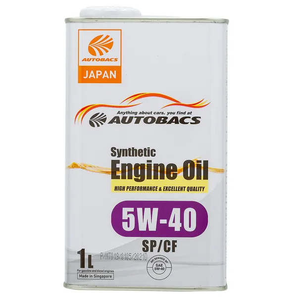 Масло моторное AUTOBACS ENGINE OIL SYNTHETIC 5W-40 синтетическое 1 л A00032431