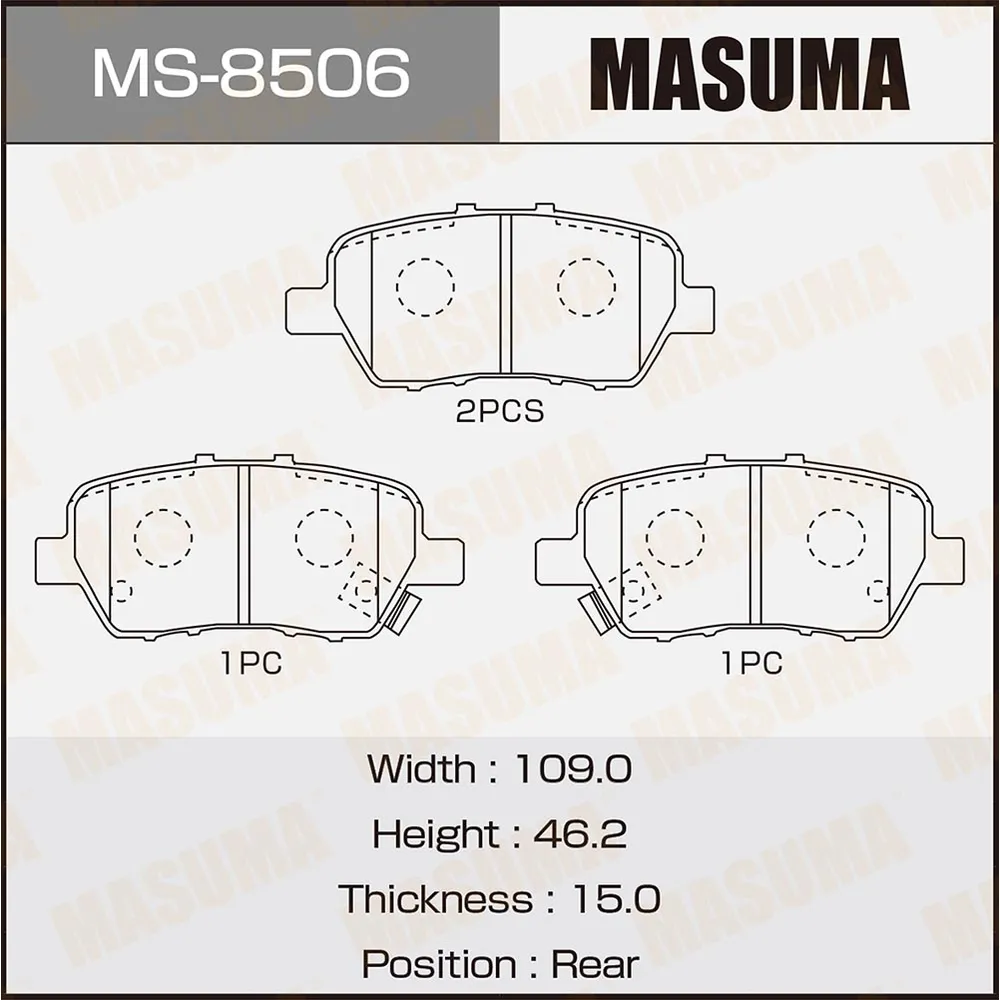 Колодки передние HONDA CROSSROAD MASUMA MS-8506
