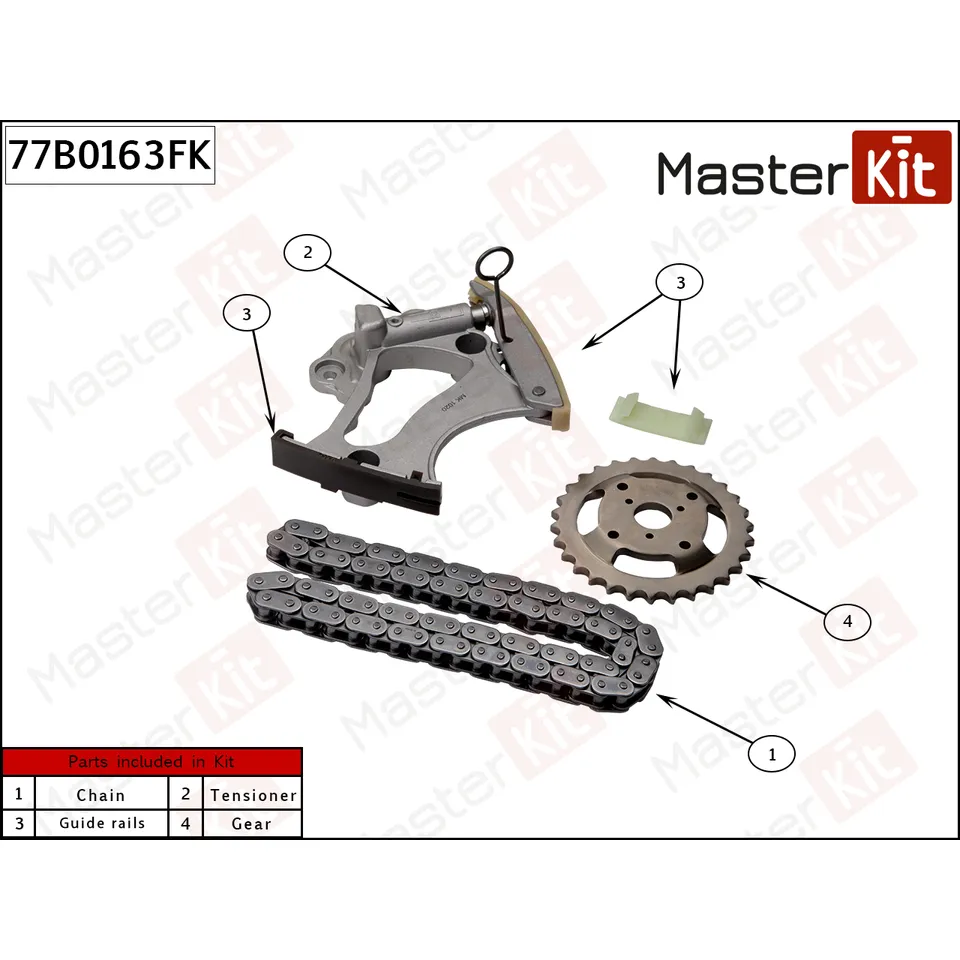 Комплект цепи распредвала MASTERKIT 77B0163FK