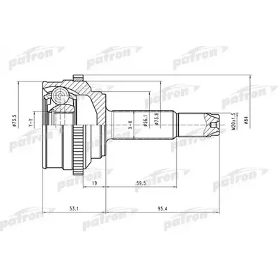ШРУС наружн к-кт 22x52x19 ABS:47T DAEWOO: Kalos 03-, CH PATRON PCV1527