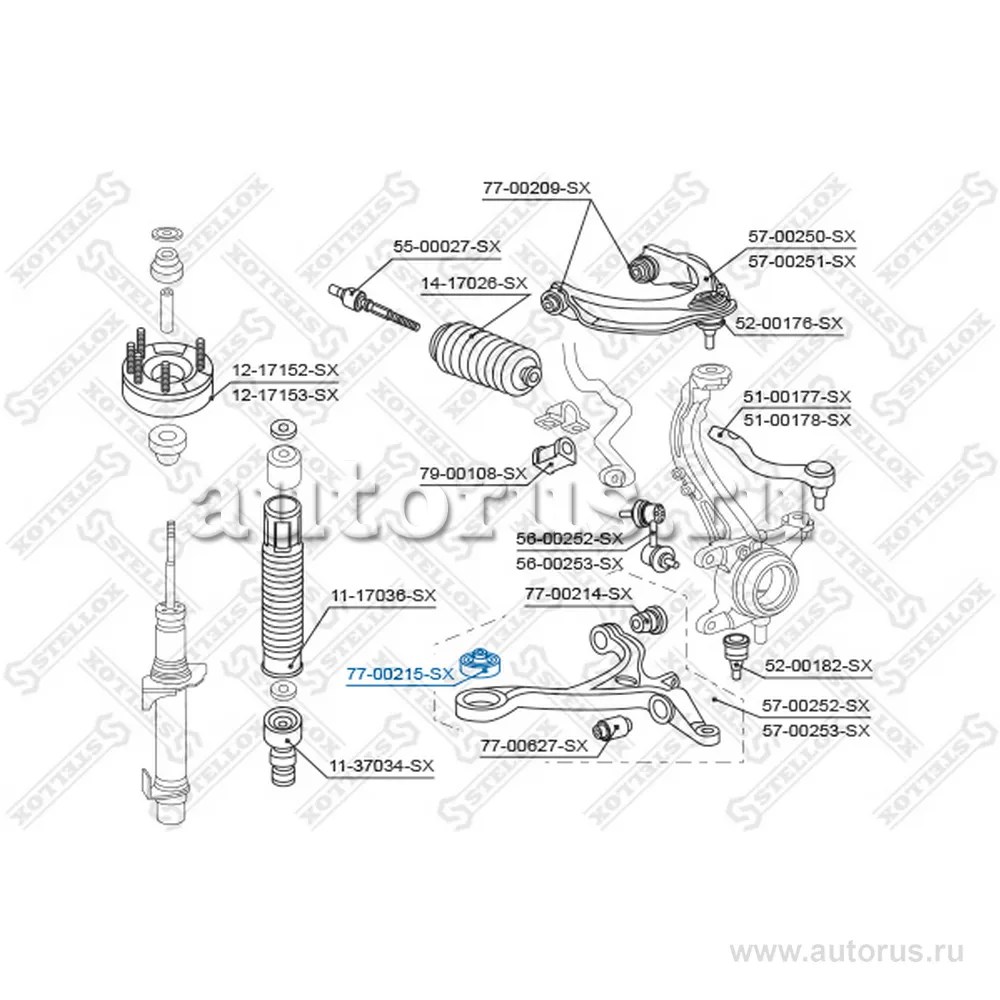 Сайлентблок рычага передней подвески Honda Accord 08-12 STELLOX 77-00215-SX