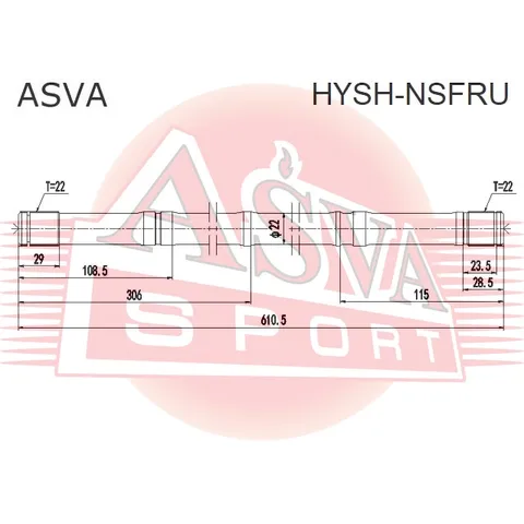 Полуось правая 28x441x28 (без подшипника) ASVA HYSHNSFRU
