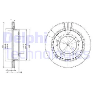 Диск тормозной передний вент. DELPHI BG3158