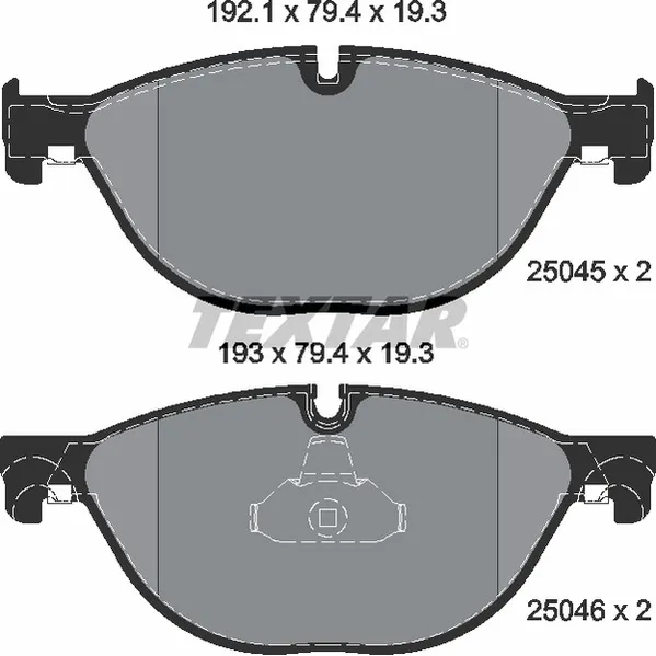 Колодки передние с противошумной пластиной Q+ BMW 5-Serie(F10/F11)/7-Serie(F01/F02) 08-> TEXTAR 2504501
