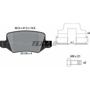 Колодки задние с противошумной пластиной Q+ MB W169/MB W414 TEXTAR 2313805