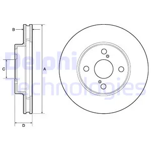 Диск тормозной передний DELPHI BG3734