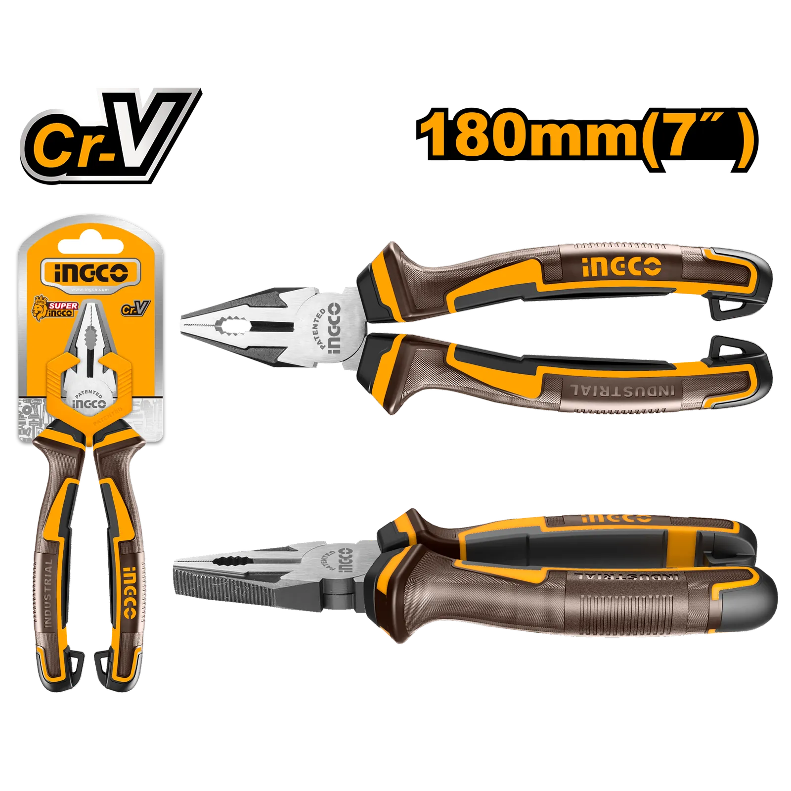 Плоскогубцы комбинированные 180 мм (6/36) INDUSTRIAL INGCO HCP28188