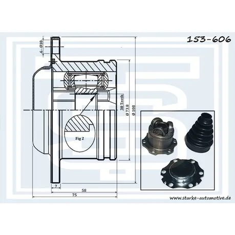 ШРУС КПП VW GOLF IV «Трипод» STARKE 153-606