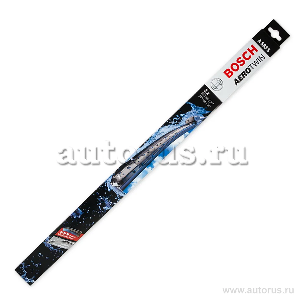 Щетка стеклоочистителя 650/340 мм бескаркасная комплект 2 шт BOSCH AeroTwin 3 397 007 583